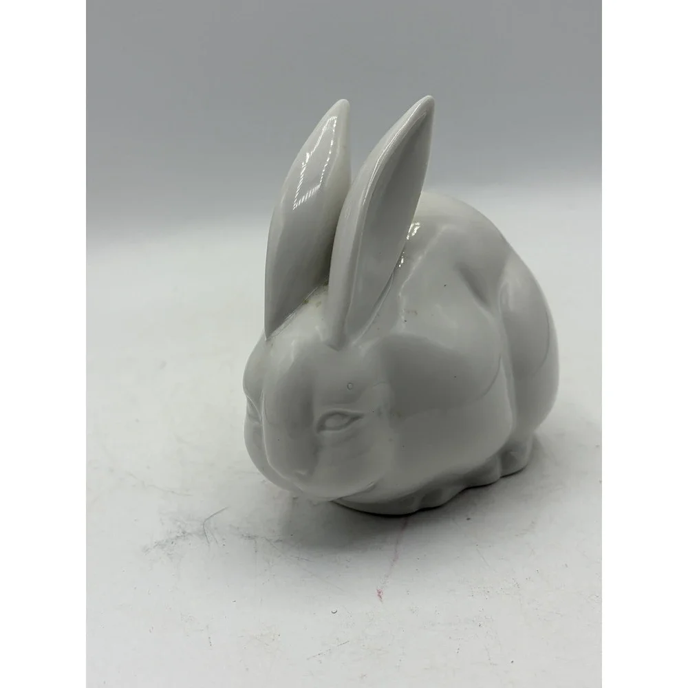 Vintage White Porcelain Bunny Rabbit Figurine Made in Japan Easter Decor